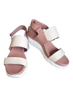 Cole Haan ZeroGrand Womens 9.5 Wedge Sandals in Burlwood Pink